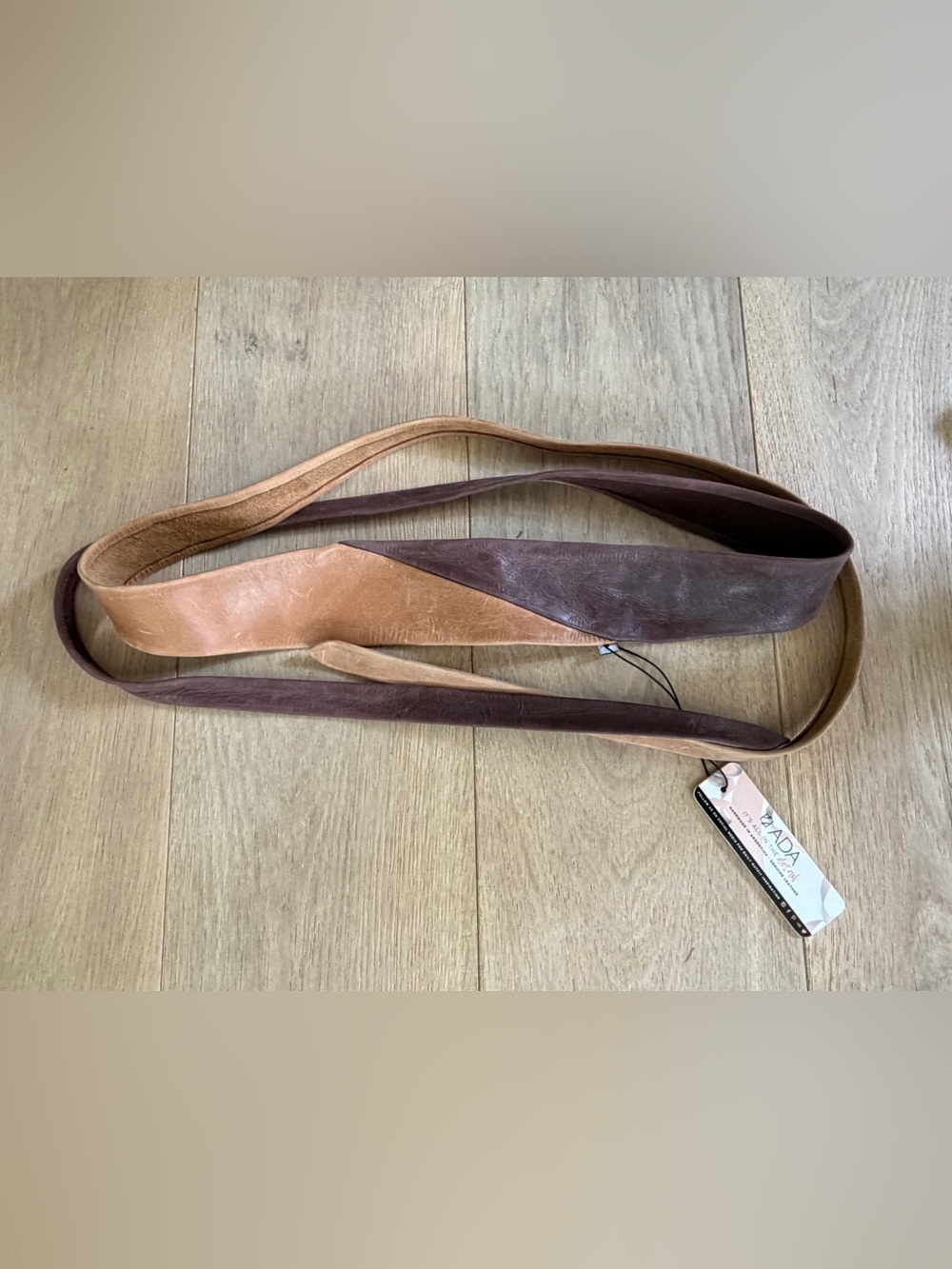 Ada 100% leather tie two tone belt made in Argentina boho casual folk - NWT